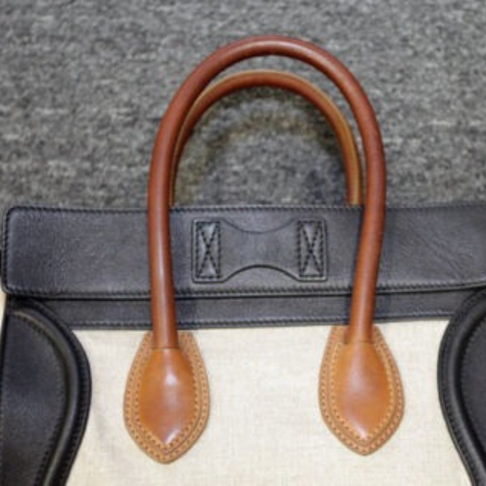 Celine Tricolor Mini Shopper Luggage Tote Natural Handbag 165212HJT.02VG WOMENS - Picture 9 of 12